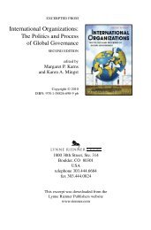 International Organizations - Lynne Rienner Publishers