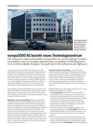 europa3000 ag bezieht neues technologiezentrum Der Schweizer