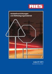 Aufstellvorrichtungen und Befestigungsmaterial - Kurt Ries GmbH