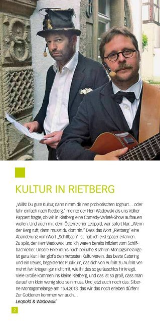 Achim Reichel neues pRogRAmm Ab August 2012 - Stadt Rietberg