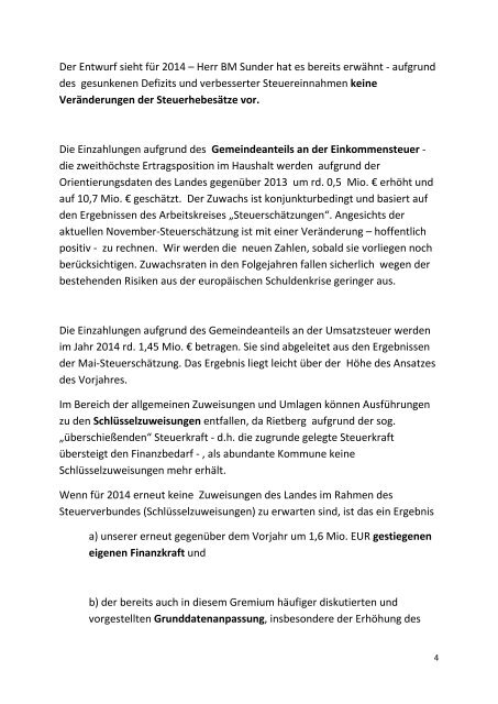 (Redetext gesperrt bis 7.11.13, 18 Uhr) Stadt Rietberg ...