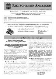 RIETSCHENER ANZEIGER - Gemeinde Rietschen