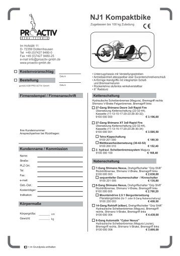 NJ1 Kompaktbike - bei PRO ACTIV Reha-Technik GmbH