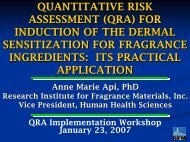 Dermal Sensitization QRA Approach for Fragrance Ingredient