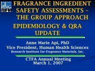 Fragrance Ingredient Safety Assessments - Research Institute for ...