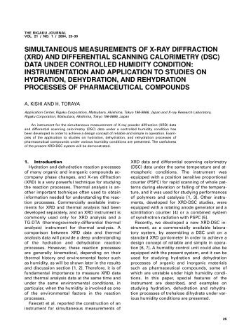 simultaneous measurements of x-ray diffraction (xrd) - Rigaku