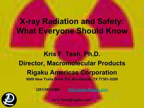 X-ray Radiation and Safety: What Everyone Should Know - Rigaku