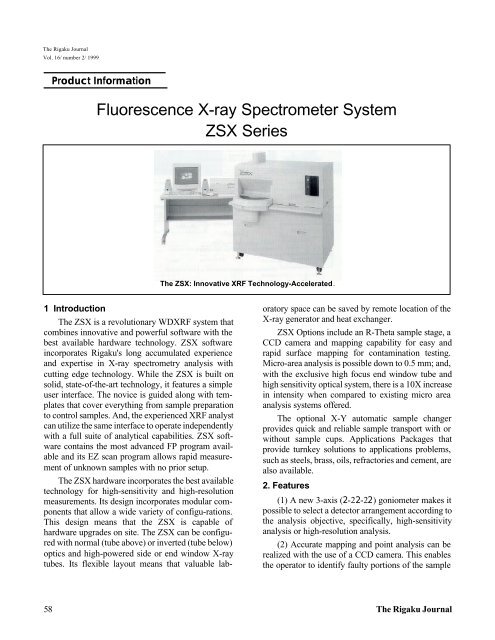 Fluorescence X-ray Spectrometer System ZSX Series - Rigaku