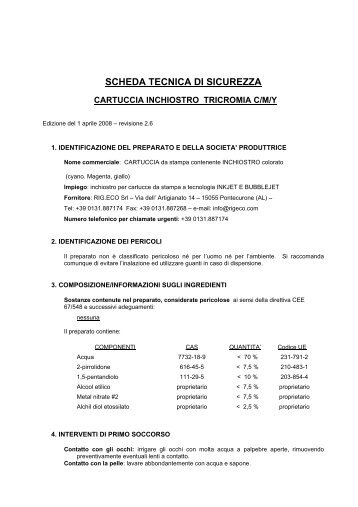 Scheda di sicurezza - pdf 36 KB - RIG.ECO srl