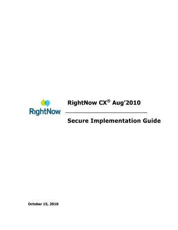 Security Hardening Manual - RightNow Technologies