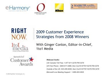 2009 Customer Experience Strategies from 2008 Winners