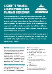 Financial Arrangements After Marriage Breakdown - Rights of Women