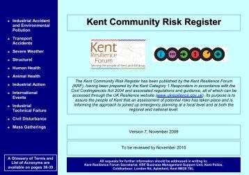Kent Community Risk Register - Kent County Council