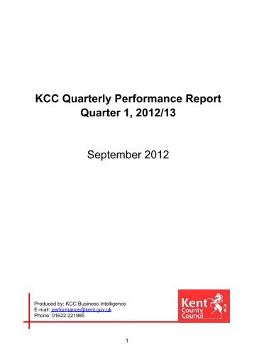 KCC QPR QTR 1 2012-13