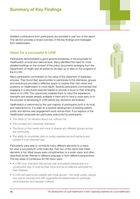 The development of Local Healthwatch in Kent Part one: key findings