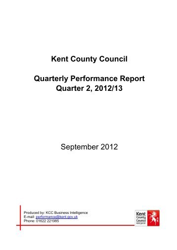 QPR QTR 2 2012-13_Final Version - Kent County Council