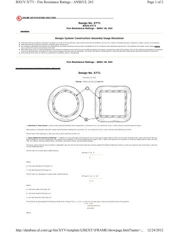 Design No. X771 - A/D Fire Protection Systems