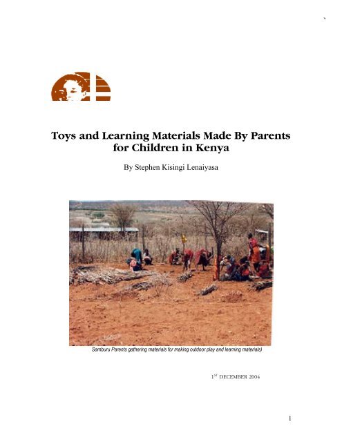 Toys and Learning Materials Made By Parents for Children in Kenya