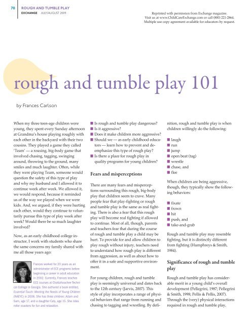 rough and tumble play 101 - ChildCareExchange.com