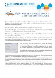 KOSTENMANAGEMENT LIMIT ... - Bechmann und Partner GmbH