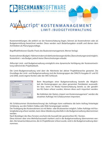 KOSTENMANAGEMENT LIMIT ... - Bechmann und Partner GmbH