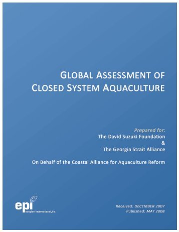 Global Assessment of Closed System Aquaculture (PDF)