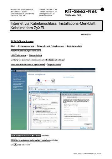 Installationsmerkblatt Kabelmodem Zyxel Windows ... - Rii-Seez-Net