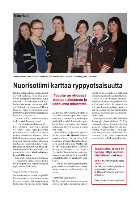 RiRalainen 1/2012 PDF - Riihimäen Ratsastajat ry