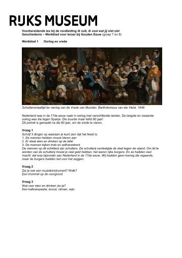 Werkblad voor leraar - Rijksmuseum