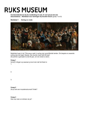 Werkblad voor leerlingen - Rijksmuseum