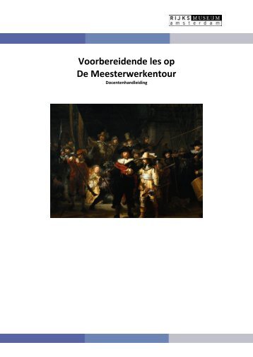 Voorbereidende les (PDF) - Rijksmuseum