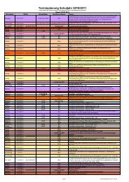 Terminplanung Schuljahr 2010/2011