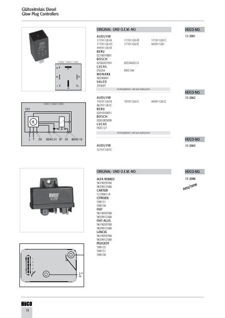 Motormanagement Relais/Relays Pumpen/Pumps