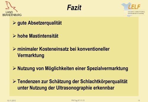 Untersuchungen zur Wirtschaftlichkeit der Färsenmast unter ...