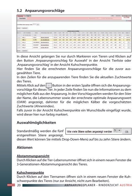 OptiBull - Handbuch zum Anpaarungsplaner - Braunvieh Tirol