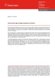 Finmeccanica signs strategic agreements with China