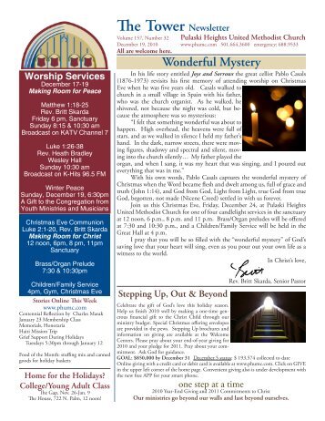The Tower Newsletter - Pulaski Heights United Methodist Church