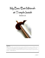 Bar/Bat Mitzvah Welcome Meeting - Temple Isaiah