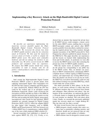 Implementing a Key Recovery Attack on the High-Bandwidth Digital ...