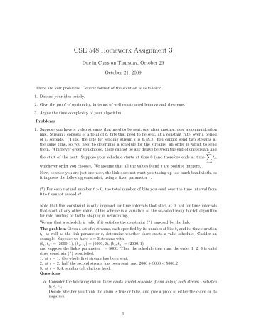 CSE 548 Homework Assignment 3