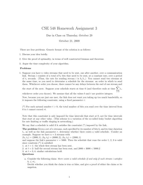 CSE 548 Homework Assignment 3