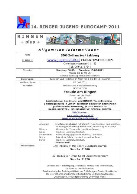 RINGER-JUGEND-EUROCAMP 2008