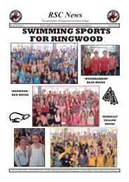 RSC News SWIMMING SPORTS FOR RINGWOOD