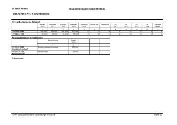 Investitionsplan Stadt Rinteln MaÃnahme-Nr.: 1 GrundstÃ¼cke