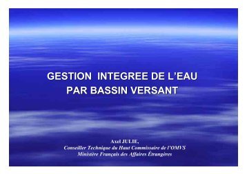 GESTION INTEGREE DE L'EAU PAR BASSIN VERSANT - INBO