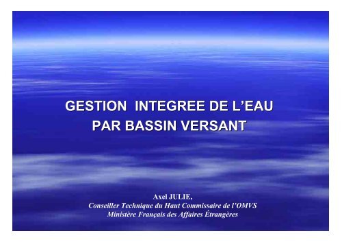 GESTION INTEGREE DE L'EAU PAR BASSIN VERSANT - INBO