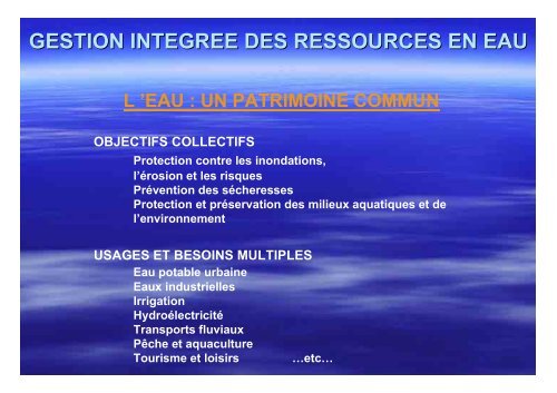 GESTION INTEGREE DE L'EAU PAR BASSIN VERSANT - INBO