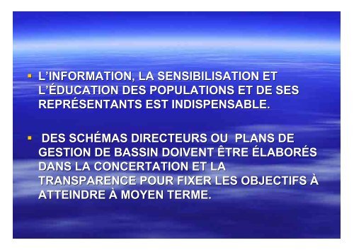 GESTION INTEGREE DE L'EAU PAR BASSIN VERSANT - INBO