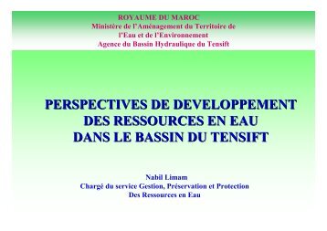 PERSPECTIVES DE DEVELOPPEMENT DES ... - INBO