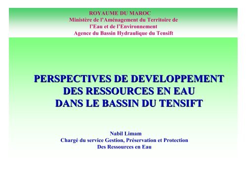 PERSPECTIVES DE DEVELOPPEMENT DES ... - INBO